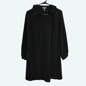 ModCloth Black Long Sleeve Collared‎ V-Neck Shirt Dress Size Small